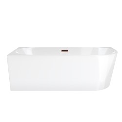 Wanna wolnostojąca narożna Corsan INTERO SLIM 150 x 75 Montaż lewostronny Korek klik-klak Miedziany / Różowe Złoto