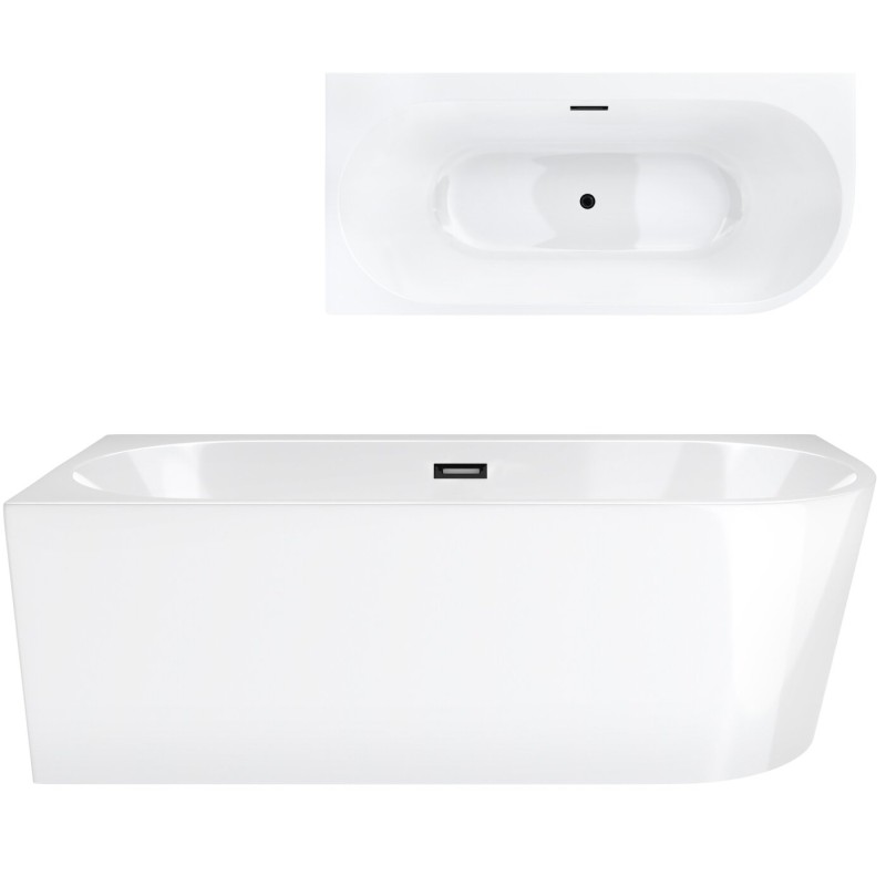 Wanna wolnostojąca narożna Corsan INTERO 170 x 80 z szeroką krawędzią Montaż lewostronny Korek klik-klak Grafit / GunMetal Wanna wolnostojąca narożna Corsan INTERO 170 x 80 z szeroką krawędzią Montaż lewostronny Korek klik-klak Grafit / GunMetal
