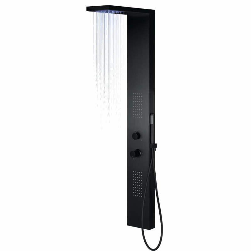 Panel prysznicowy Corsan TUGELA Mieszacz Czarna stal Deszczownica LED Panel prysznicowy Corsan TUGELA Mieszacz Czarna stal Deszczownica LED