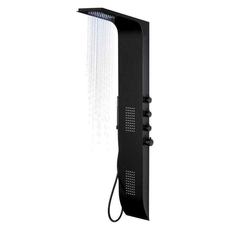 Panel prysznicowy Corsan DUO Termostat Czarny Deszczownica LED Panel prysznicowy Corsan DUO Termostat Czarny Deszczownica LED