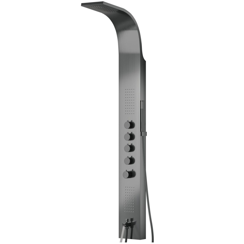 Panel prysznicowy Corsan SAMSARA Termostat Stal GunMetal Wylewka Panel prysznicowy Corsan SAMSARA Termostat Stal GunMetal Wylewka