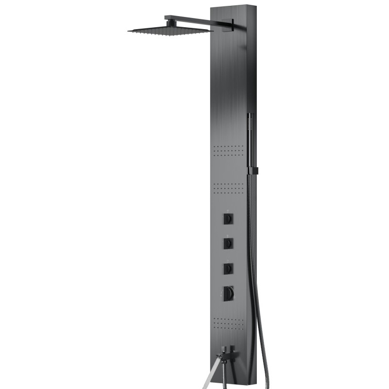 Panel prysznicowy Corsan NEO Mieszacz Stal GunMetal Wylewka Panel prysznicowy Corsan NEO Mieszacz Stal GunMetal Wylewka