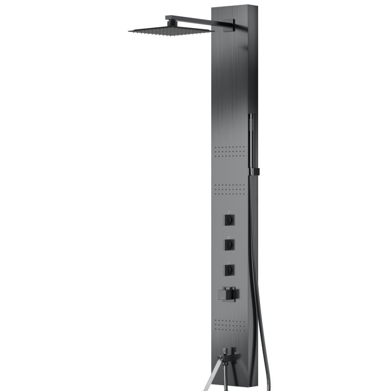 Panel prysznicowy Corsan NEO Termostat Stal GunMetal Wylewka Panel prysznicowy Corsan NEO Termostat Stal GunMetal Wylewka