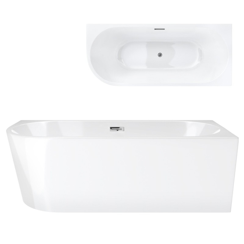 Wanna wolnostojąca narożna Corsan INTERO 150 x 74,5 Montaż prawostronny Korek klik-klak Chrom Wanna wolnostojąca narożna Corsan INTERO 150 x 74,5 Montaż prawostronny Korek klik-klak Chrom