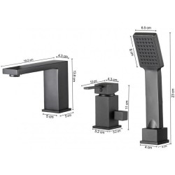 BATERIA ŁAZIENKOWA NAWANNOWA F301B CZARNA