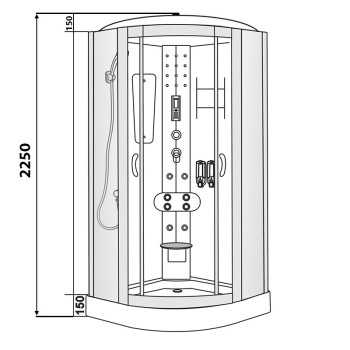 Kabina z Hydromasażem Ontario 9909AS 90x90 sauna