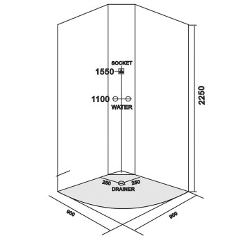 Kabina z Hydromasażem Ontario 9909AS 90x90 sauna