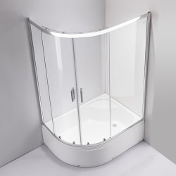 KABINA PRYSZNICOWA Z BRODZIKIEM MAJA LEWA CHROM 115x85 CM 5 MM
