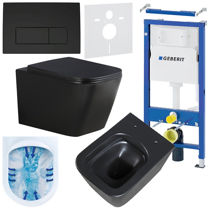 ZESTAW PODTYNKOWY WC STELAŻ GEBERIT DUOFIX MISKA RAIN-MTB-RIM-03 PRZYCISK DELTA 50 CZARNY MAT ZESTAW PODTYNKOWY WC STELAŻ GEBERIT DUOFIX MISKA RAIN-MTB-RIM-03 PRZYCISK DELTA 50 CZARNY MAT