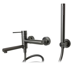 Bateria wannowa ścienna Corsan Lugo CMZ7541GM z zestawem natryskowym GunMetal