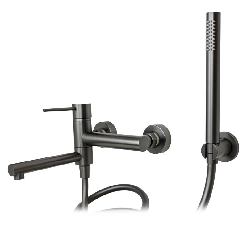 Bateria wannowa ścienna Corsan Lugo CMZ7541GM z zestawem natryskowym GunMetal Bateria wannowa ścienna Corsan Lugo CMZ7541GM z zestawem natryskowym GunMetal