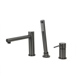 Bateria wannowa 3 otworowa Corsan CMB7542GM Lugo z wylewką i słuchawką prysznicową GunMetal