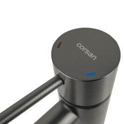 Bateria wannowa 3 otworowa Corsan CMB7542GM Lugo z wylewką i słuchawką prysznicową GunMetal