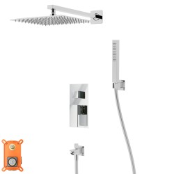 Zestaw prysznicowy Corsan Ango chrom z deszczownicą 25 cm, baterią, słuchawką i wylewką