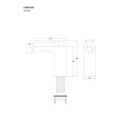 Bateria bidetowa Corsan CMB1025CH Anzio chromowana