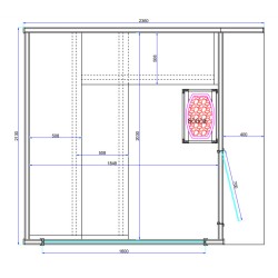 SAUNA OGRODOWA FIŃSKA ALTANKA ESPO-BLACK Z PIECEM 8kW 4-5 OSOBOWA 236x213 CM