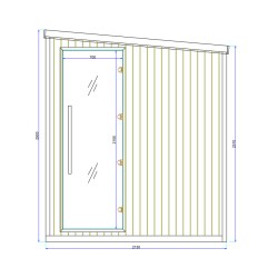 SAUNA OGRODOWA FIŃSKA ALTANKA ESPO-BLACK Z PIECEM 8kW 4-5 OSOBOWA 236x213 CM
