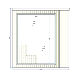 SAUNA OGRODOWA FIŃSKA ALTANKA ESPO-COFFE Z PIECEM 8kW 4-5 OSOBOWA 236x213 CM