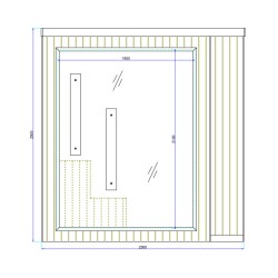 SAUNA OGRODOWA KOMBO INFRARED/FIŃSKA ALTANKA ESPO-COMBO-BLACK 4-6 OSOBOWA 236x213 CM 2W1