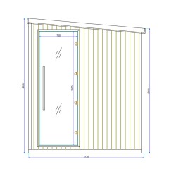 SAUNA OGRODOWA KOMBO INFRARED/FIŃSKA ALTANKA ESPO-COMBO-COFFE 4-6 OSOBOWA 236x213 CM 2W1