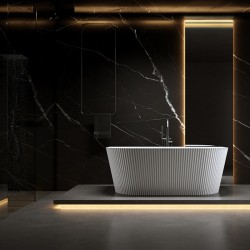 WANNA WOLNOSTOJĄCA PRZYŚCIENNA CARLO 517C BIAŁA PRZELEW CZARNY 160x75 CM