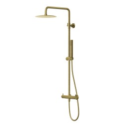 Zestaw natryskowy Kolumna prysznicowa Corsan LUGO Deszczownica 25cm Wylewka obrotowa Złoto Szczotkowane