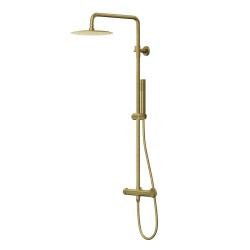 Zestaw natryskowy z termostatem Kolumna Corsan LUGO Deszczownica 25cm Złoto Szczotkowane
