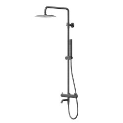Zestaw natryskowy Kolumna prysznicowa Corsan LUGO Deszczownica 25cm Wylewka obrotowa GunMetal
