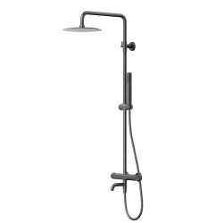 Zestaw natryskowy z termostatem Kolumna Corsan LUGO Deszczownica 25cm Wylewka obrotowa GunMetal