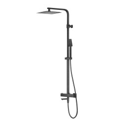 Zestaw natryskowy z termostatem Kolumna Corsan ANGO Deszczownica 25cm Wylewka obrotowa GunMetal