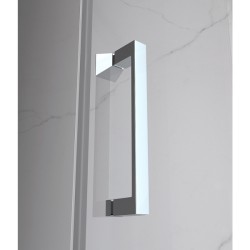 KABINA PRYSZNICOWA KWADRATOWA Z BRODZIKIEM KZ01C/RIKO CHROM/CZARNY 90x90 CM