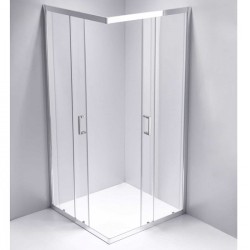 KABINA PRYSZNICOWA KWADRATOWA Z BRODZIKIEM KZ102B/RIKO CHROM/CZARNY 90x90 CM