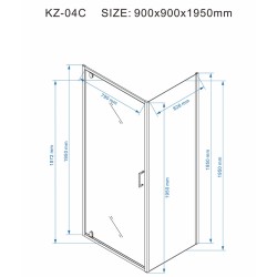 KABINA PRYSZNICOWA KWADRATOWA Z BRODZIKIEM KZ1390B/RIKO CZARNA/CZARNY 90x90 CM