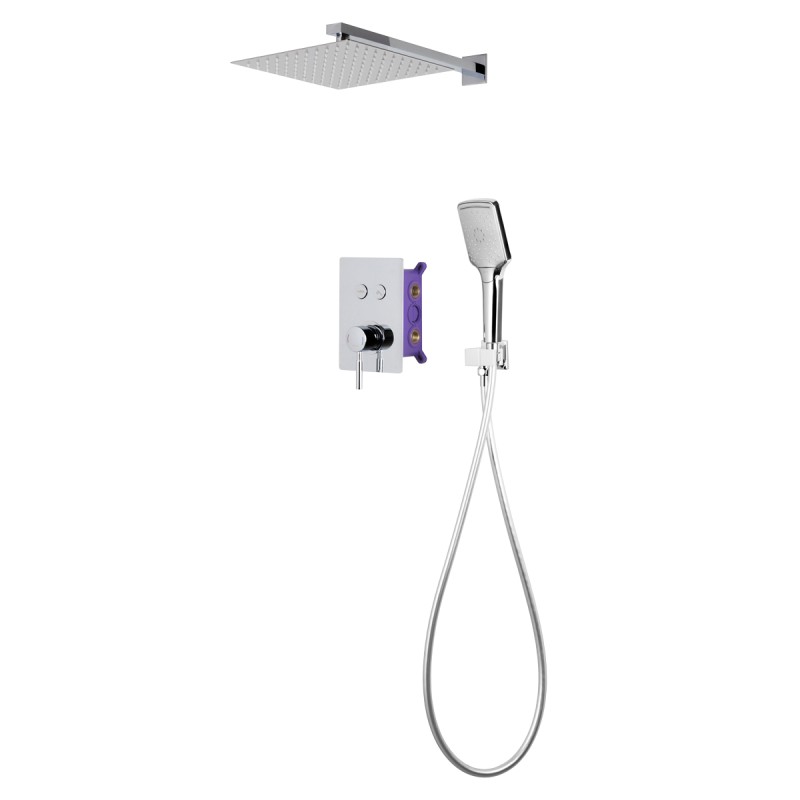 Zestaw prysznicowy Corsan CMZ068CH chrom z deszczownicą i głowicą mieszaczową Zestaw prysznicowy Corsan CMZ068CH chrom z deszczownicą i głowicą mieszaczową