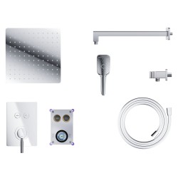 Zestaw prysznicowy Corsan CMZ068CH chrom z deszczownicą i głowicą mieszaczową