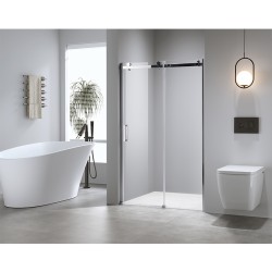 DRZWI PRYSZNICOWE SH03E CHROM 125-130 CM 8 MM