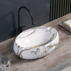 UMYWALKA NABLATOWA CERAMICZNA MARMUROWA OWALNA CARI-MAR1-600