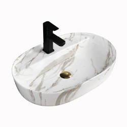 UMYWALKA NABLATOWA CERAMICZNA MARMUROWA OWALNA EMI-MAR1-605