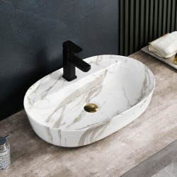 UMYWALKA NABLATOWA CERAMICZNA MARMUROWA OWALNA EMI-MAR1-605