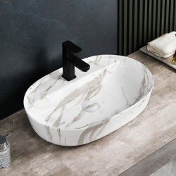 UMYWALKA NABLATOWA CERAMICZNA MARMUROWA OWALNA EMI-MAR1-605