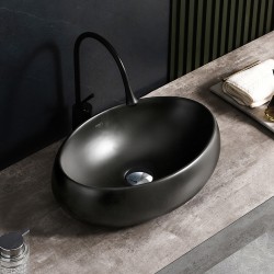 UMYWALKA NABLATOWA CERAMICZNA OWALNA CARI-MTB-600 CZARNY MAT