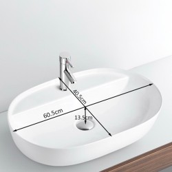 UMYWALKA NABLATOWA CERAMICZNA OWALNA EMI-WH-605 BIAŁY