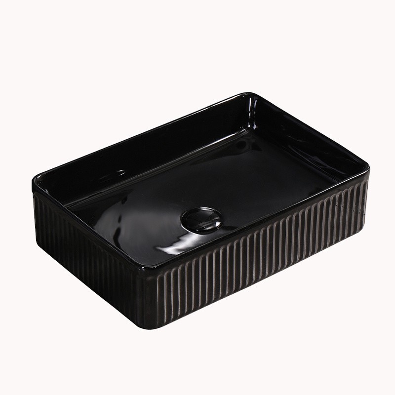 UMYWALKA NABLATOWA CERAMICZNA PROSTOKĄTNA AURA-BL-500 CZARNA UMYWALKA NABLATOWA CERAMICZNA PROSTOKĄTNA AURA-BL-500 CZARNA