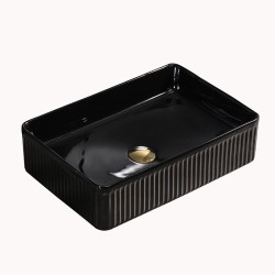 UMYWALKA NABLATOWA CERAMICZNA PROSTOKĄTNA AURA-BL-500 CZARNA