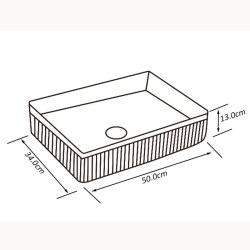 UMYWALKA NABLATOWA CERAMICZNA PROSTOKĄTNA AURA-BL-500 CZARNA