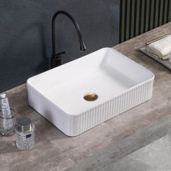 UMYWALKA NABLATOWA CERAMICZNA PROSTOKĄTNA AURA-WH-500 BIAŁA