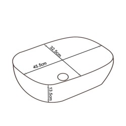 UMYWALKA NABLATOWA CERAMICZNA PROSTOKĄTNA MILO-BL-WH-455 CZARNA