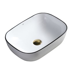 UMYWALKA NABLATOWA CERAMICZNA PROSTOKĄTNA MILO-WH-BL-455 BIAŁA