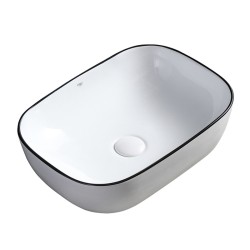 UMYWALKA NABLATOWA CERAMICZNA PROSTOKĄTNA MILO-WH-BL-455 BIAŁA
