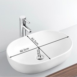 UMYWALKA NABLATOWA CERAMICZNA MARMUROWA OWALNA NEO-MTB-MAR1-605 CZARNY MAT